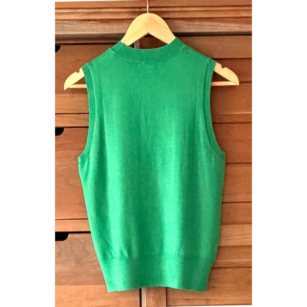 NWT Ann Taylor Size M Crew Neck Sweater Shell Kelly Green Soft Lightweight Comfy - Picture 3 of 5